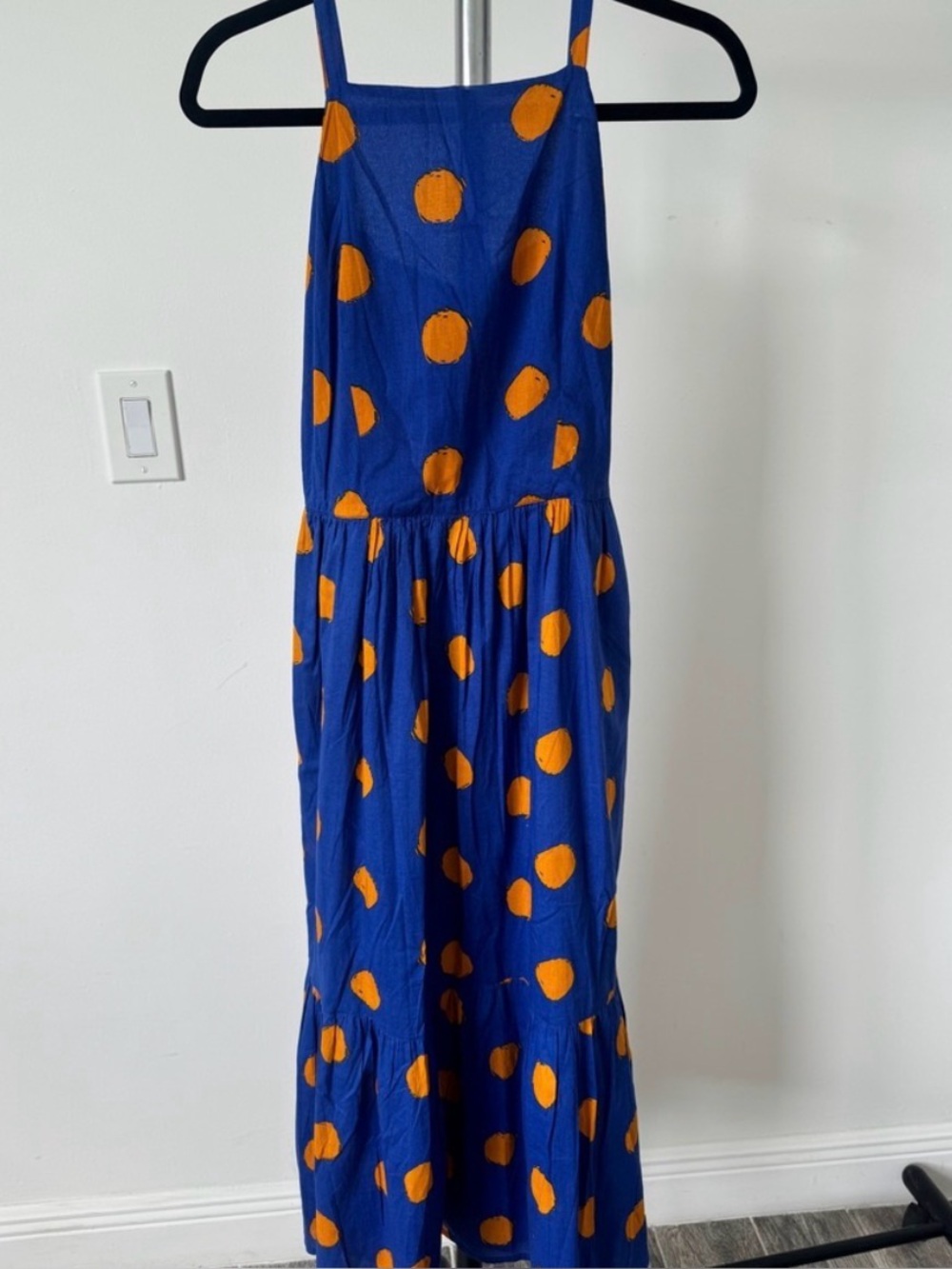 Royal & Orange Polka Dot Midi Dress